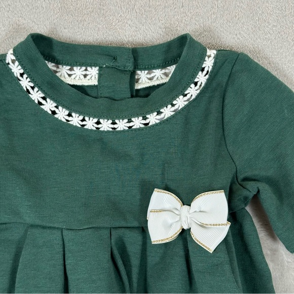 Tahari Green Lace Bow Dress - Picture 3 of 7